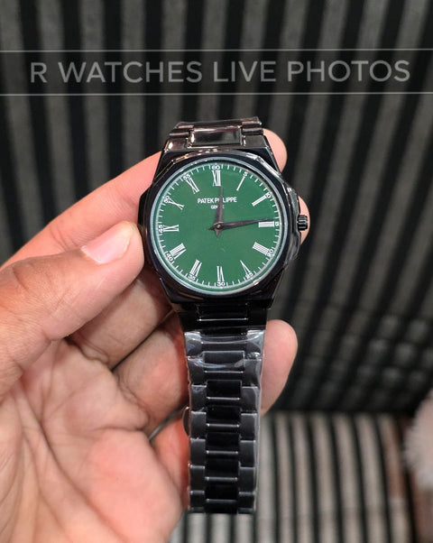 (OS)🖤⭐ Patek Philippe Black Green Roman Dial (PPP16)