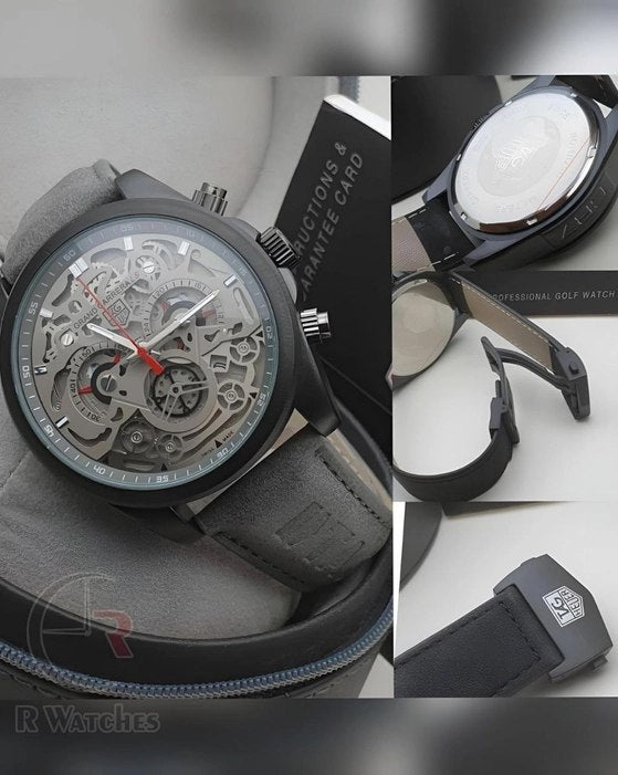 (OS)📷⬆️ Tag CR7 machinery leather Grey Black (TGL2)