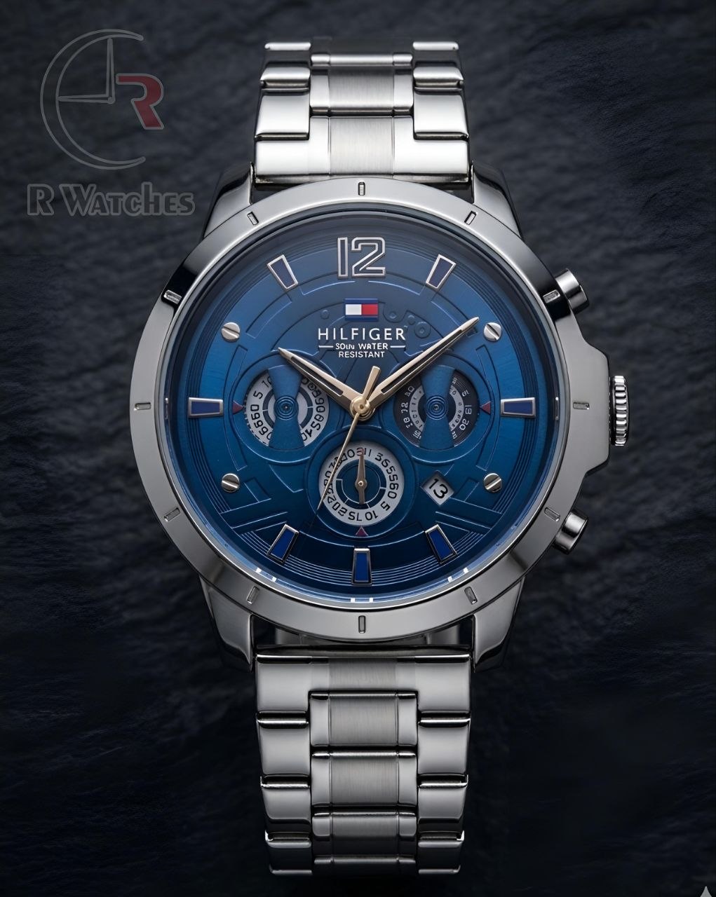 (OS)📷 Tommy Hilfiger Silver Blue Dial (THP1)