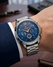 (OS)📷 Tommy Hilfiger Silver Blue Dial (THP1)