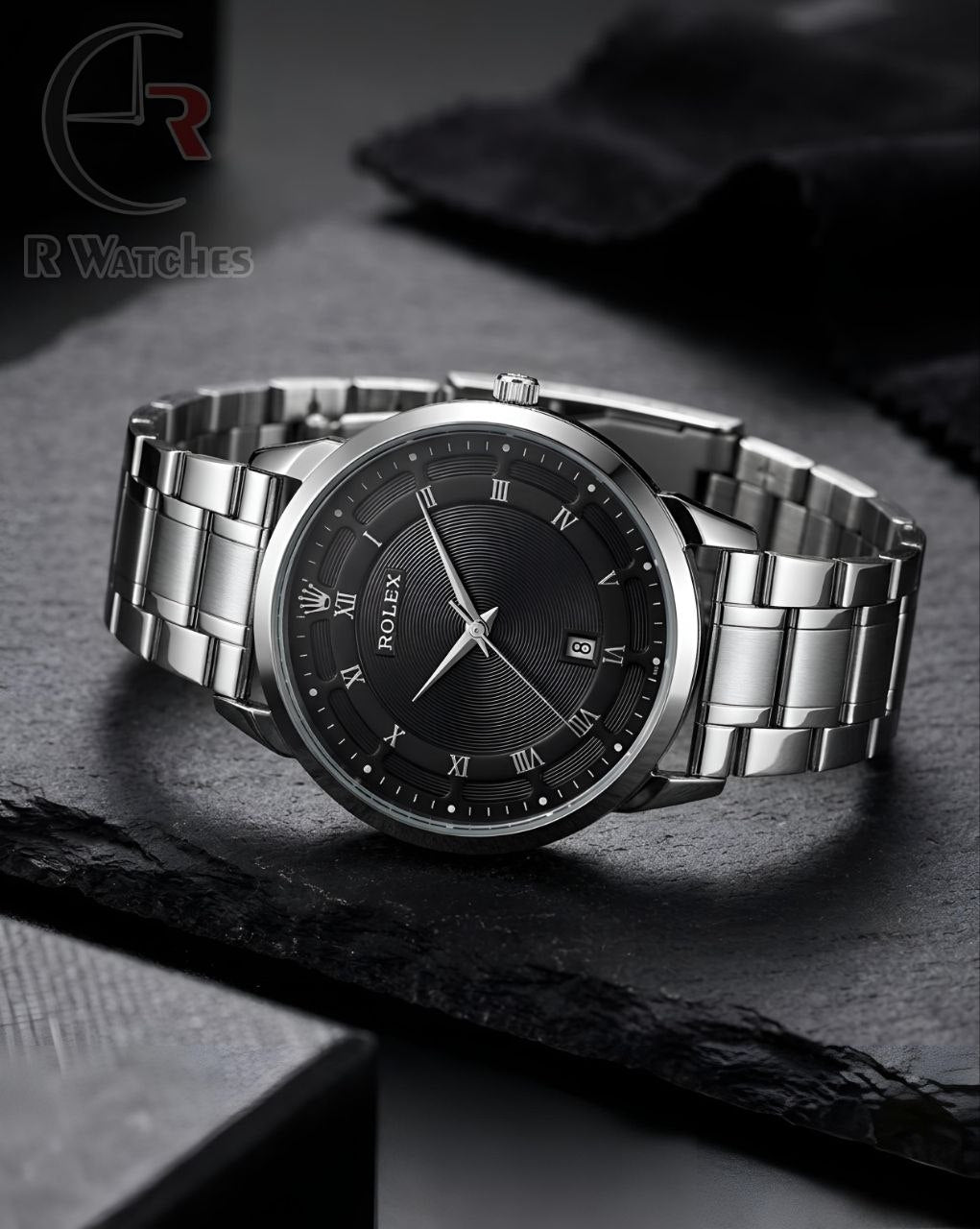(SS)📷⬆️ Rolex Silver Black Roman Dial (RXP12)