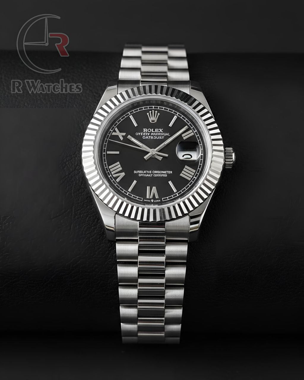 (OS)📷⬆️ Rolex Oyster Silver Black Roman Dial (RXP33)