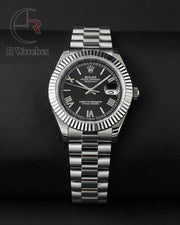 (OS)📷⬆️ Rolex Oyster Silver Black Roman Dial (RXP33)