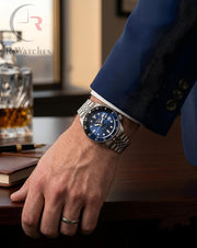 (OS)📷⬆️ Seiko Silver Blue Black (SKP8)