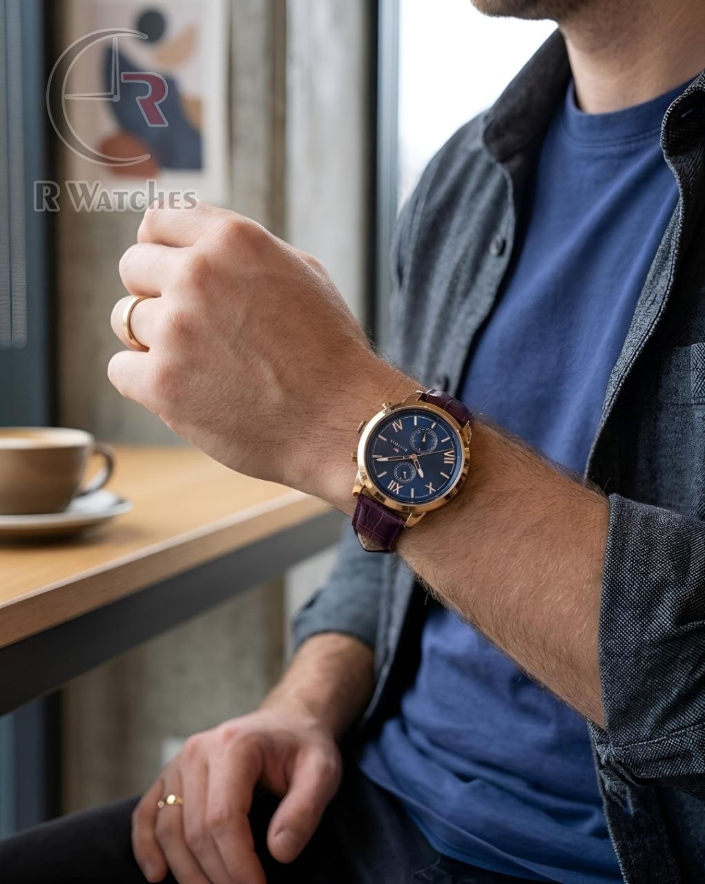 (OS)📷⬆️ Tommy Hilfiger Rose Gold Blue (THL1)
