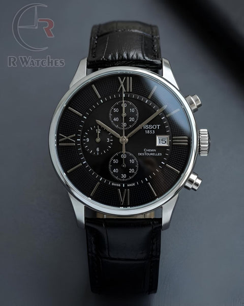(OS2)📷⬆️ Tissot premium leather Black (TSL13)
