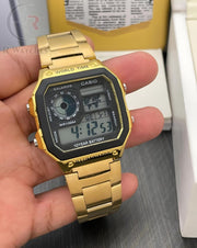(OS3)⬆️ Casio World Time Gold black