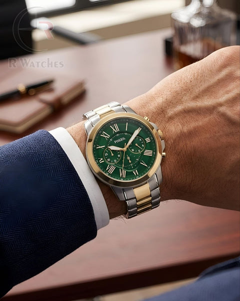(SS) Fossil Dual Tone Green Roman Dial
