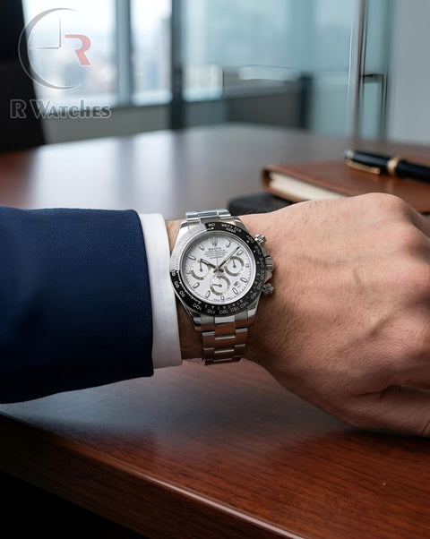 (OS) Rolex Silver White Black Dial