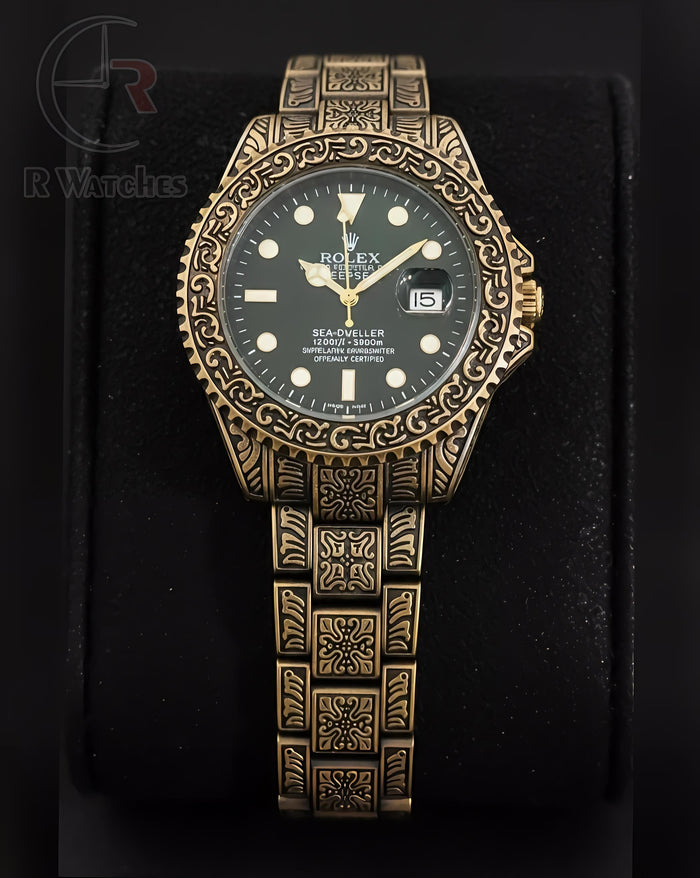 (OS2) Rolex Rajwadi Gold Black Dial