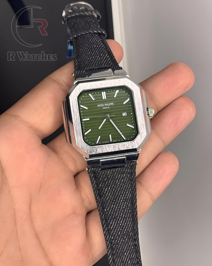 (SS) Patek Philippe leather silver Green