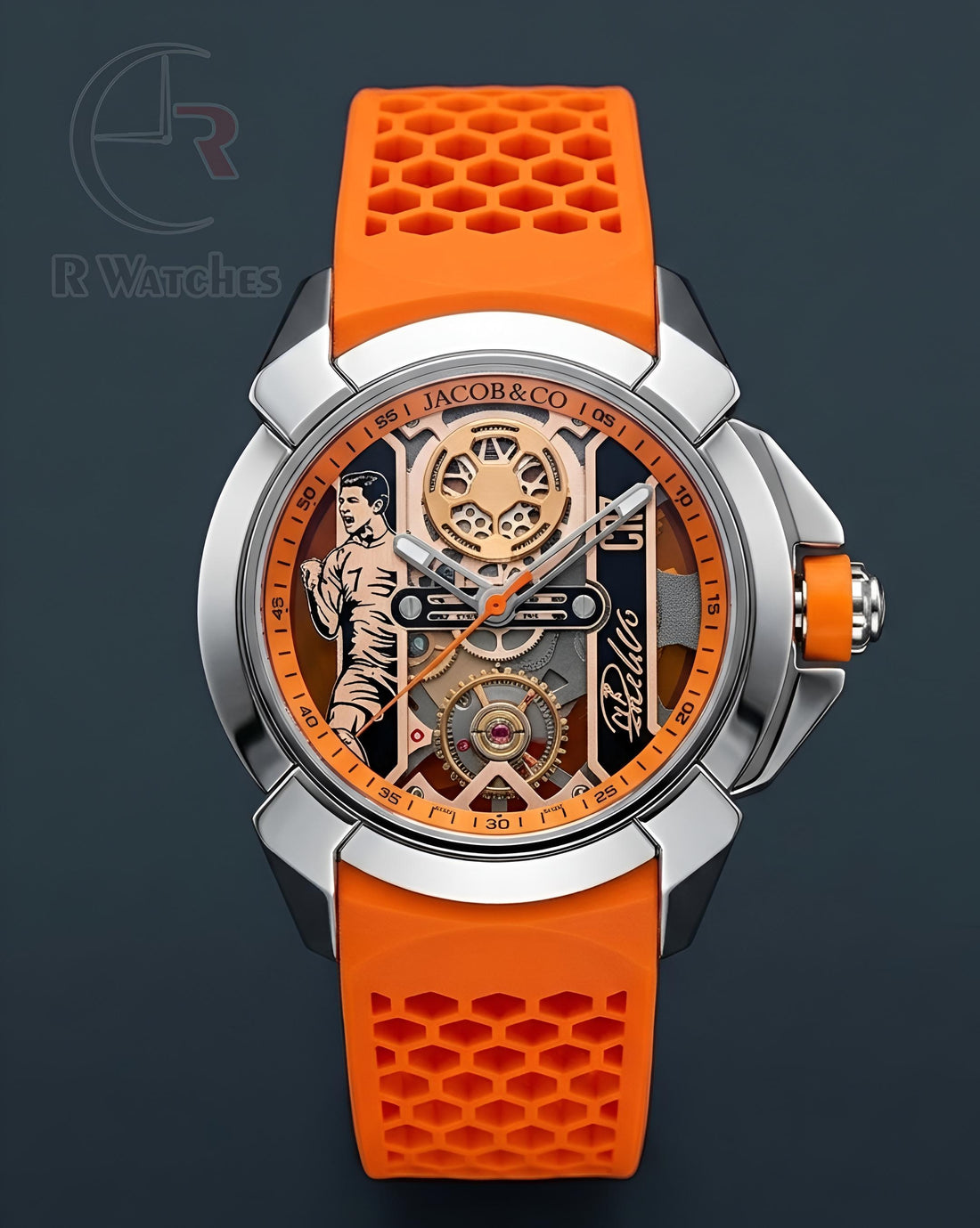 (OS)⭐ Jacob CR 7 Silicon Orange Silver