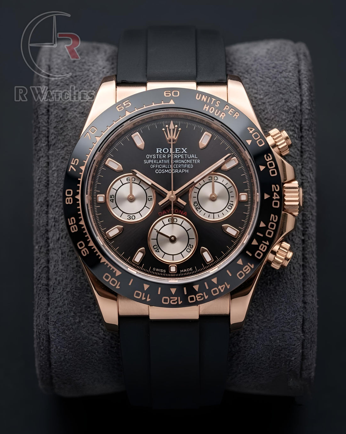 (OS2) Rolex Silicon Black Rose Gold