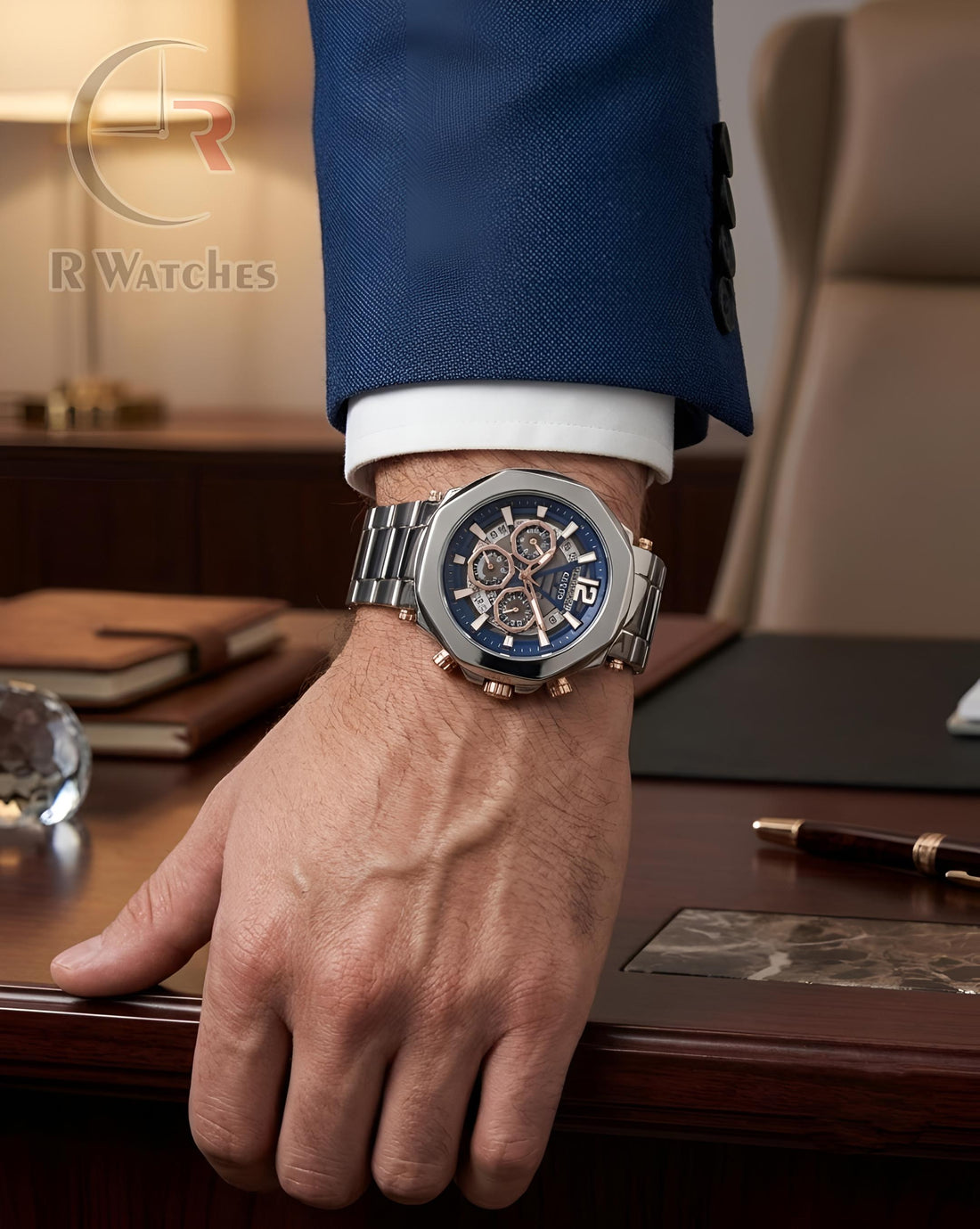 (SS) Guess Blue Silver