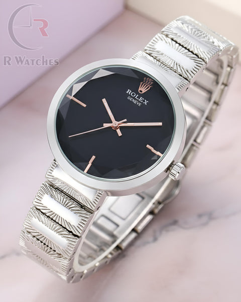 (OS)⭐ Rolex girls silver Black