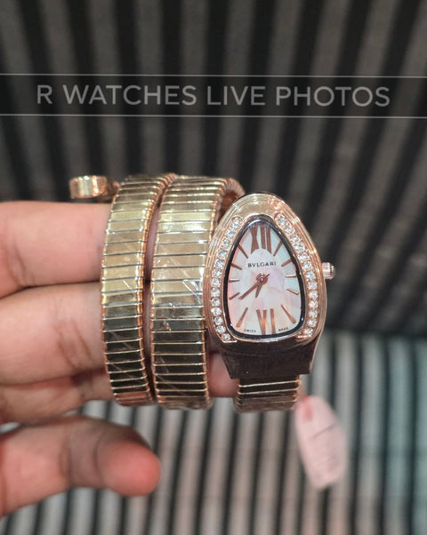 (OS)⭐ Bvlgari Girls Heavy Rose Gold White