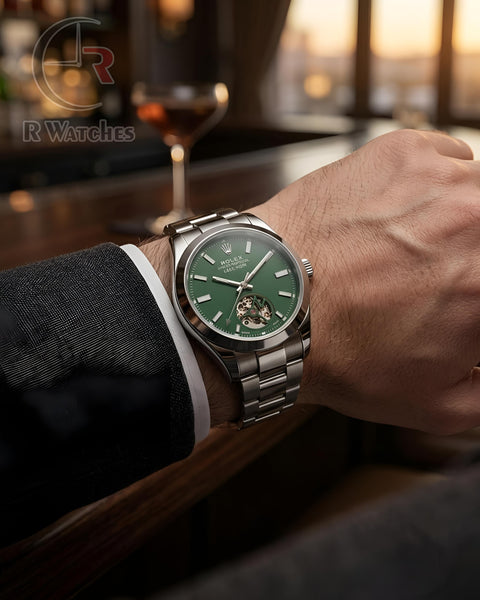 (OS) Rolex Automatic Green Silver