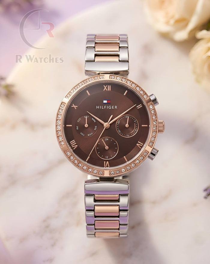 (OS) Tommy Hilfiger Girls Dual Tone Brown