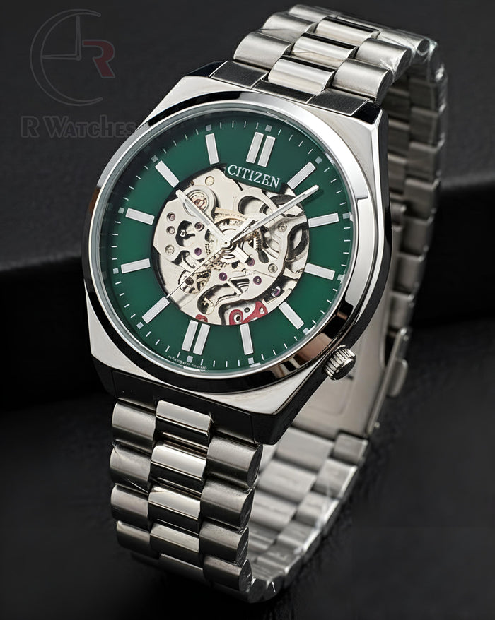 (SS2) Citizen Automatic Silver Green Dial