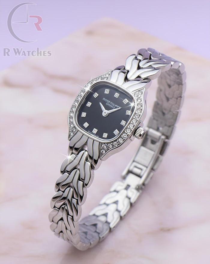 (OS) Patek philip silver Black dimond