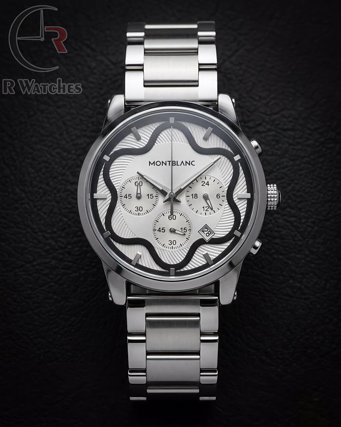 (OS)⭐ Mont Blanc Silver White Dial