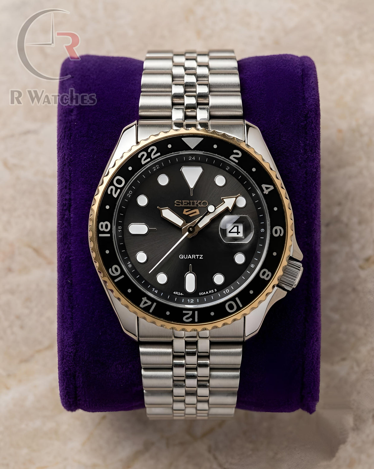 (OS) Seiko Silver Rose Gold Black