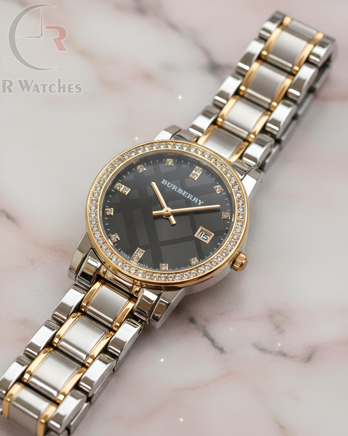 (OS)⭐ Burberry girls dual tone black
