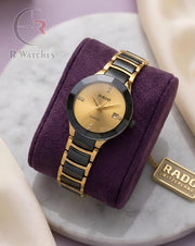 (OS) Rado Girls Diamond Cutt Gold Black