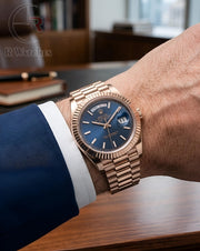 (OS2)⭐ Rolex Rose Gold Nevy Blue Dial