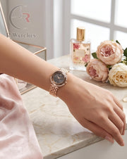 (OS) Swarovski Girls Diamond Rose Gold Black