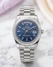 (OS2)⭐ Rolex Girls Silver Blue