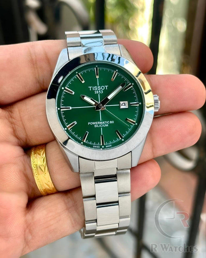 (OS3) Tissot Powermatic Silver Green