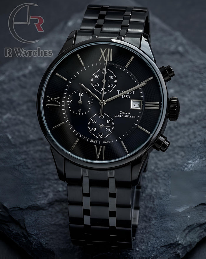 (OS)⭐ Tissot premium full Black Silver