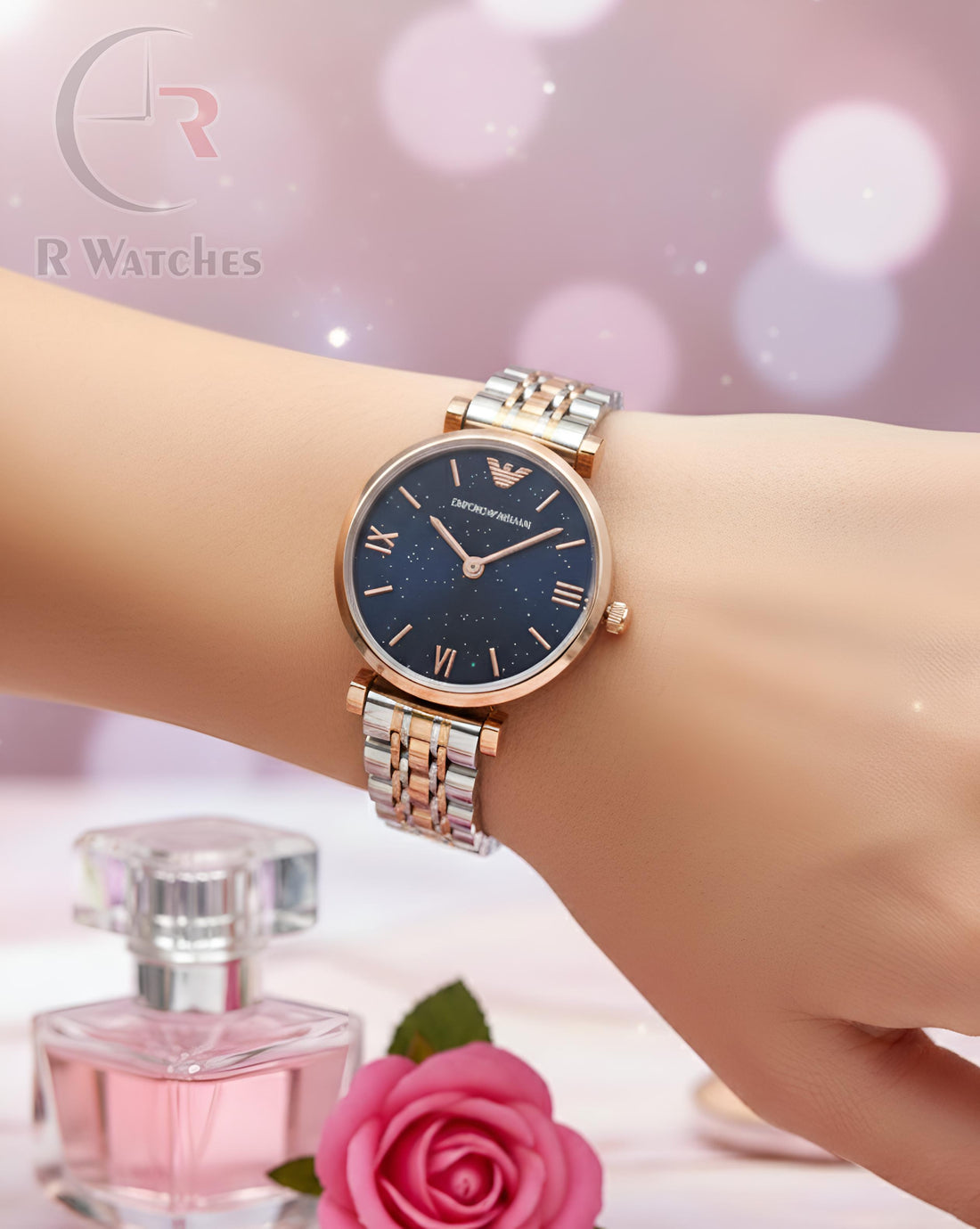 (SS)⭐ Armani Girls Dual Tone Black Dial