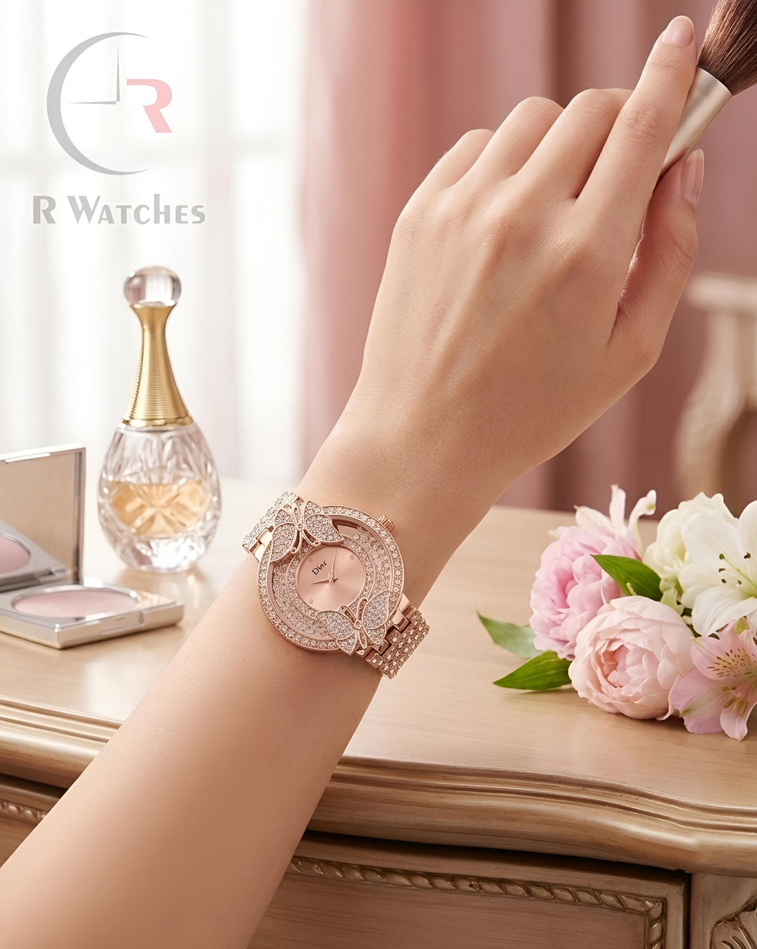(OS) Dior Girls Diamond Full Rose Gold