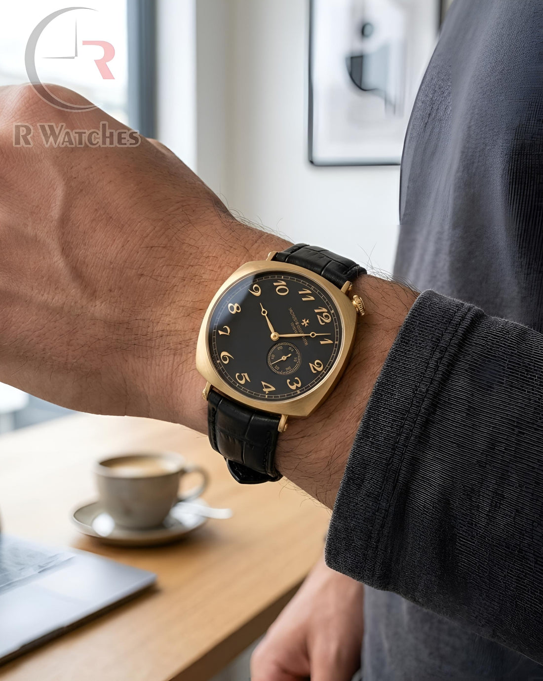 (OS) Vacheron Constantin Leather Gold Black