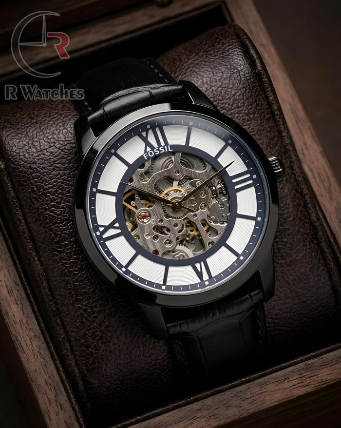 (OS) Fossil Automatic Leather Black