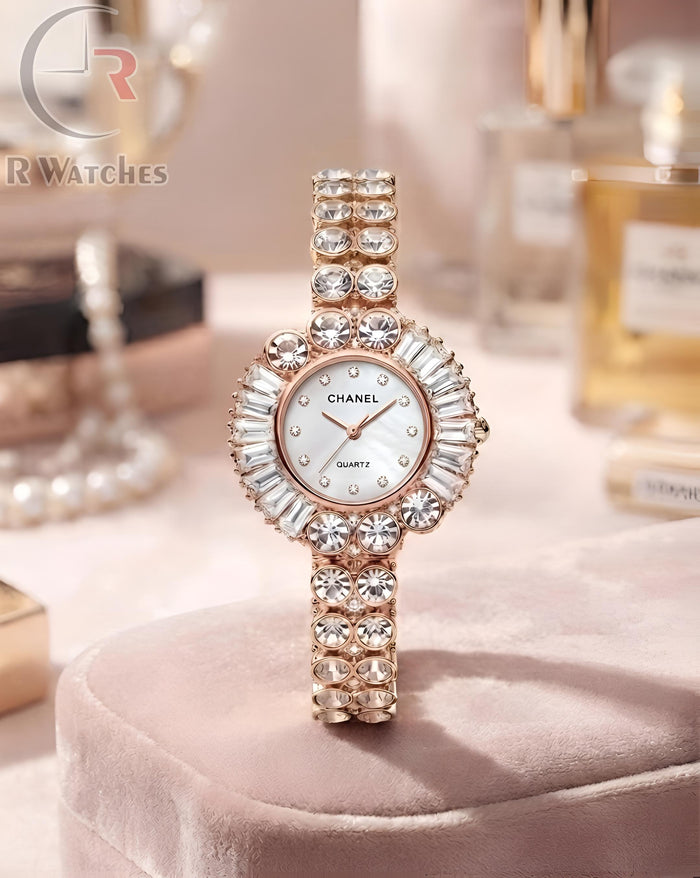 (OS) Chanel Girls Diamond Rose Gold White