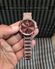 (OS)⭐ Rolex Girls Rose Gold Brown