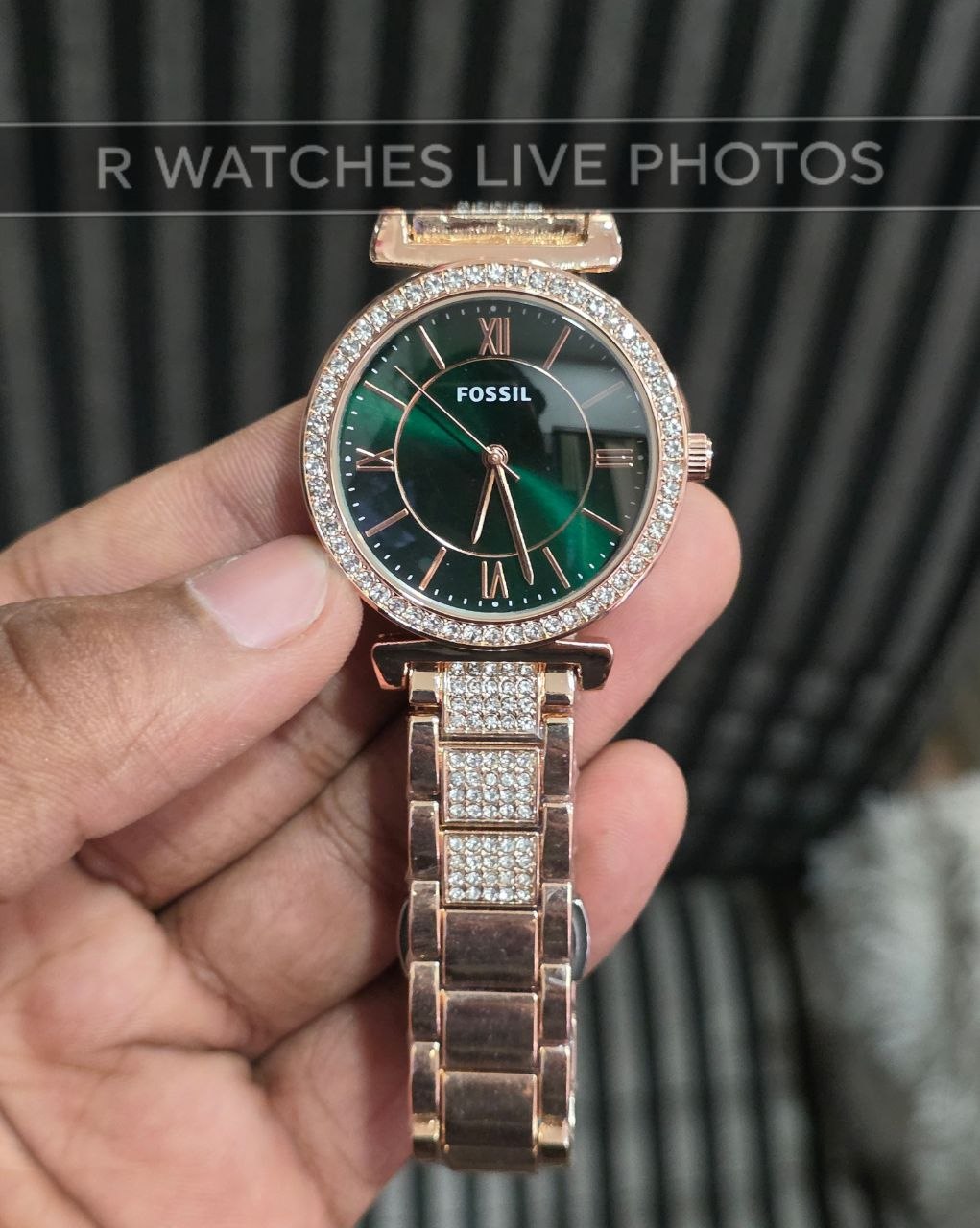 (OS)⭐ Fossil Girls Rose Gold Green Dial