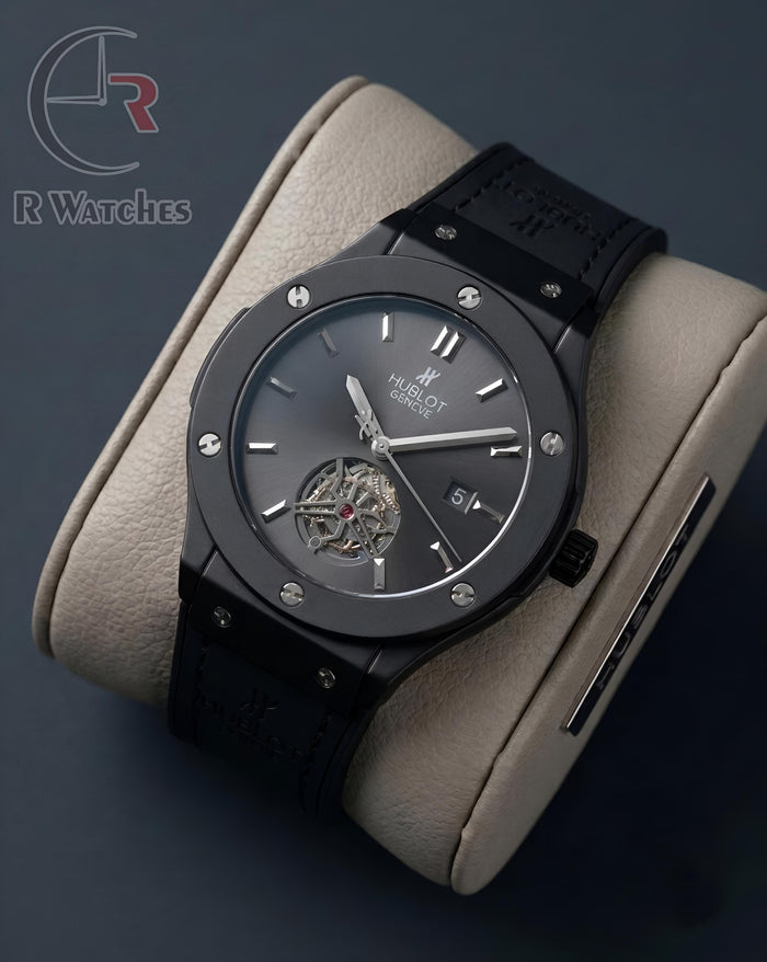 (OS2) Hublot Machinery Leather Full Black