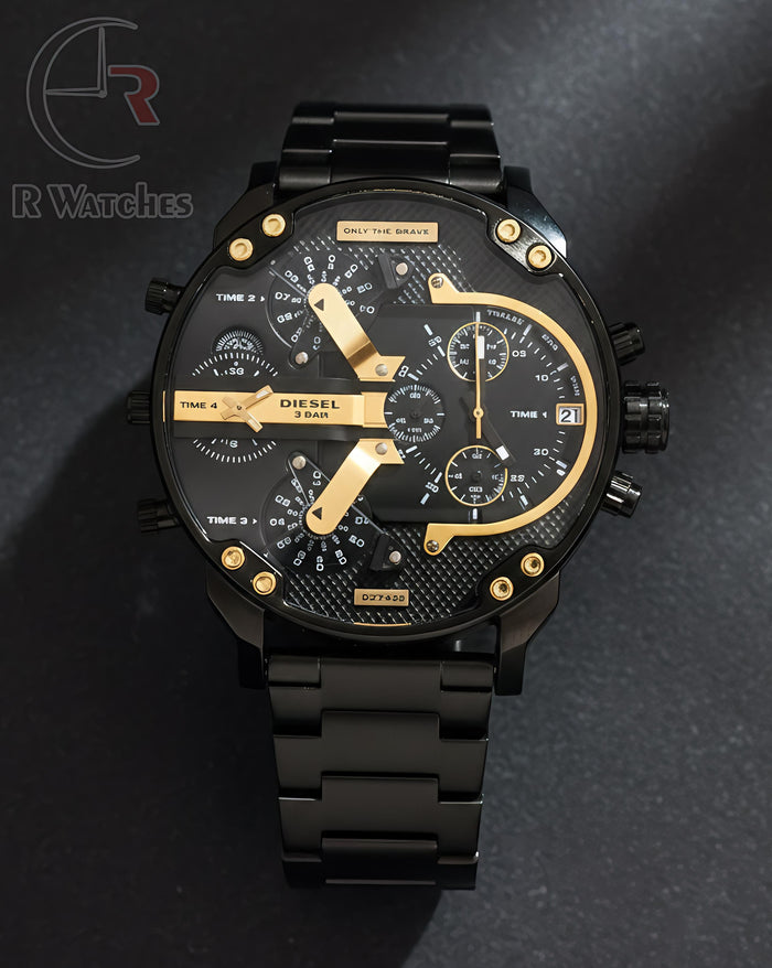 (OS)⭐ Diesel Big Daddy Gold Black Dial