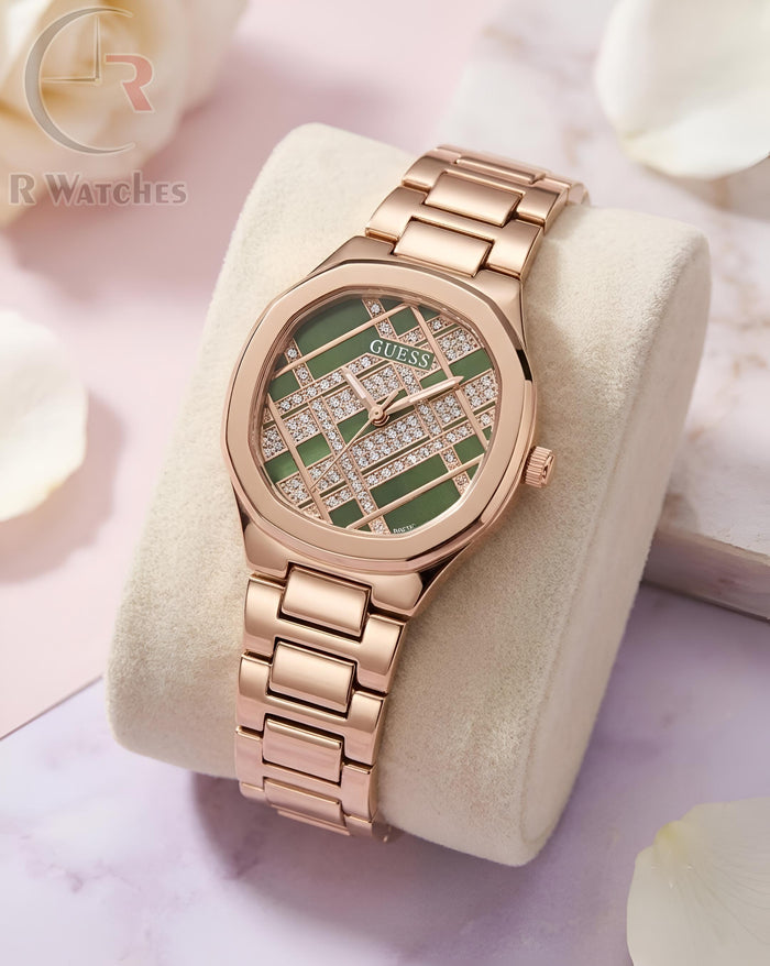(OS) Guess Girls Rose Gold Green