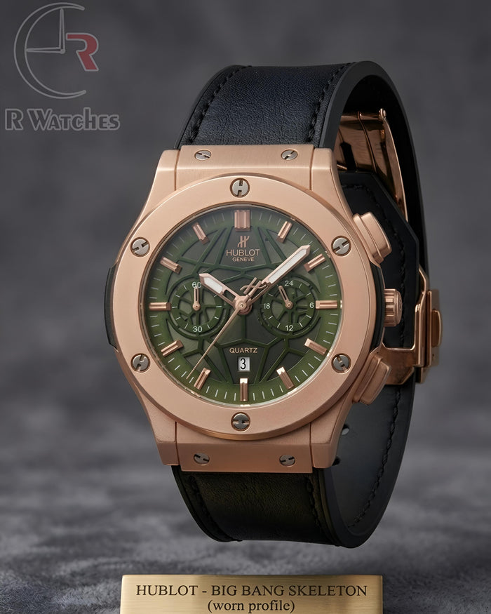 (OS) Hublot Machinery Leather Rose Gold Black