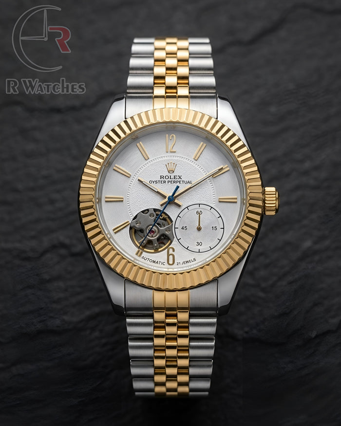 (SS) Rolex Automatic Dual Tone White Dial