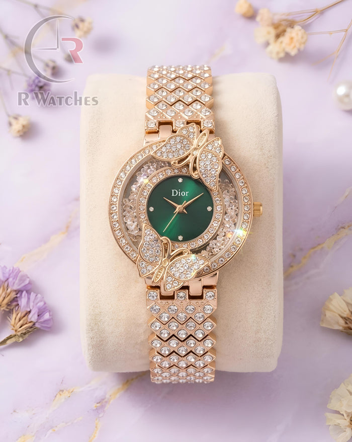 (OS) Dior Girls Diamond Green Rose Gold