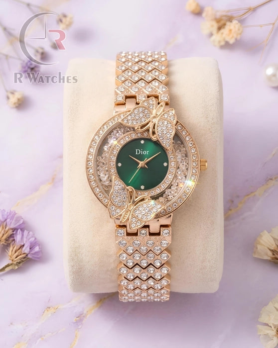 (OS) Dior Girls Diamond Green Rose Gold