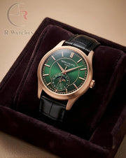 (OS) Patek Philippe Leather Rose Gold Green Black
