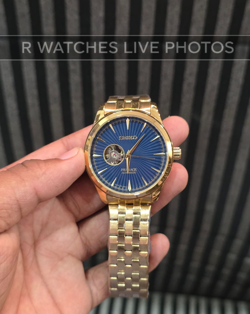 (OS)⭐ Seiko Automatic Gold Nevy Blue