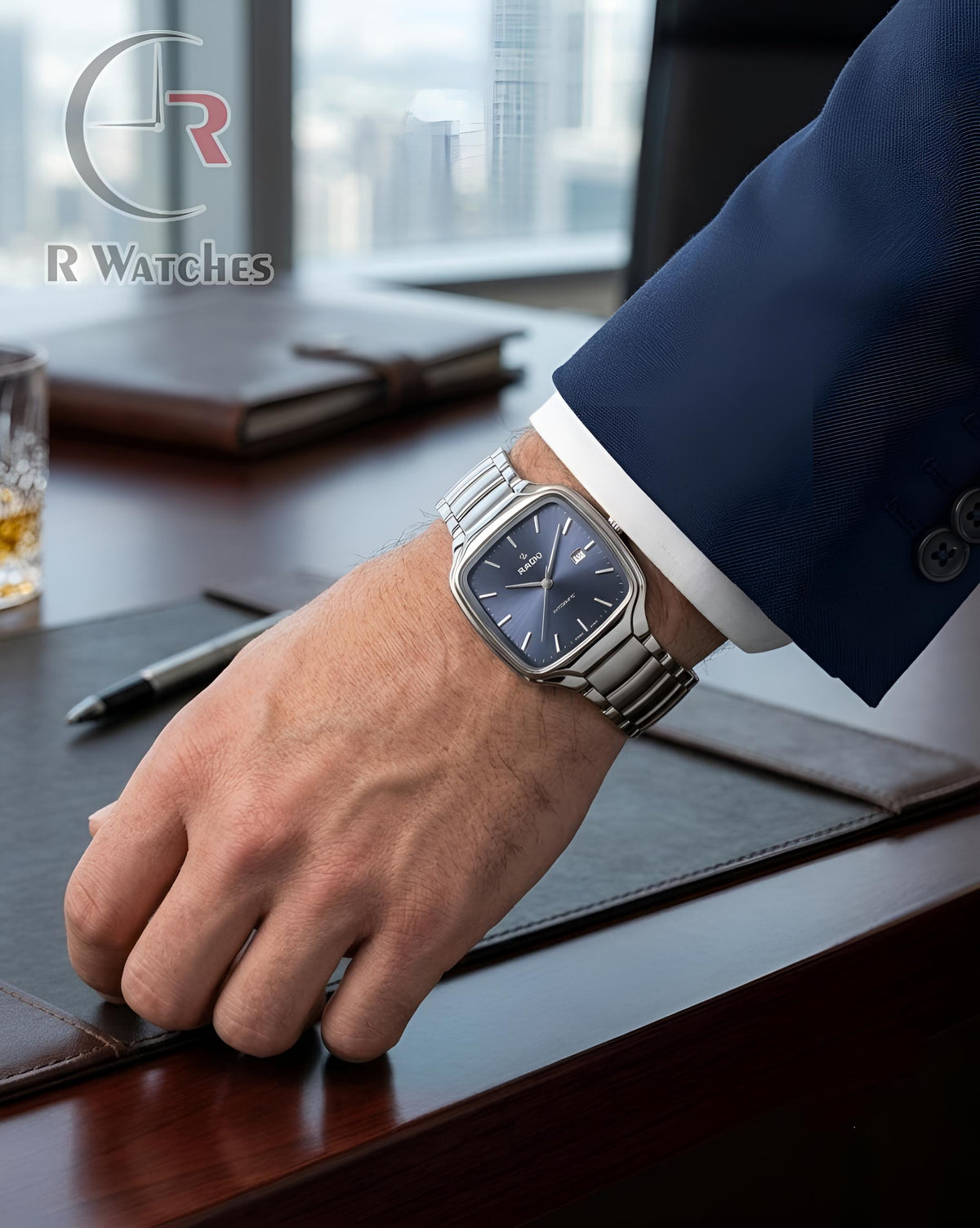 (OS)⭐ Rado new silver blue